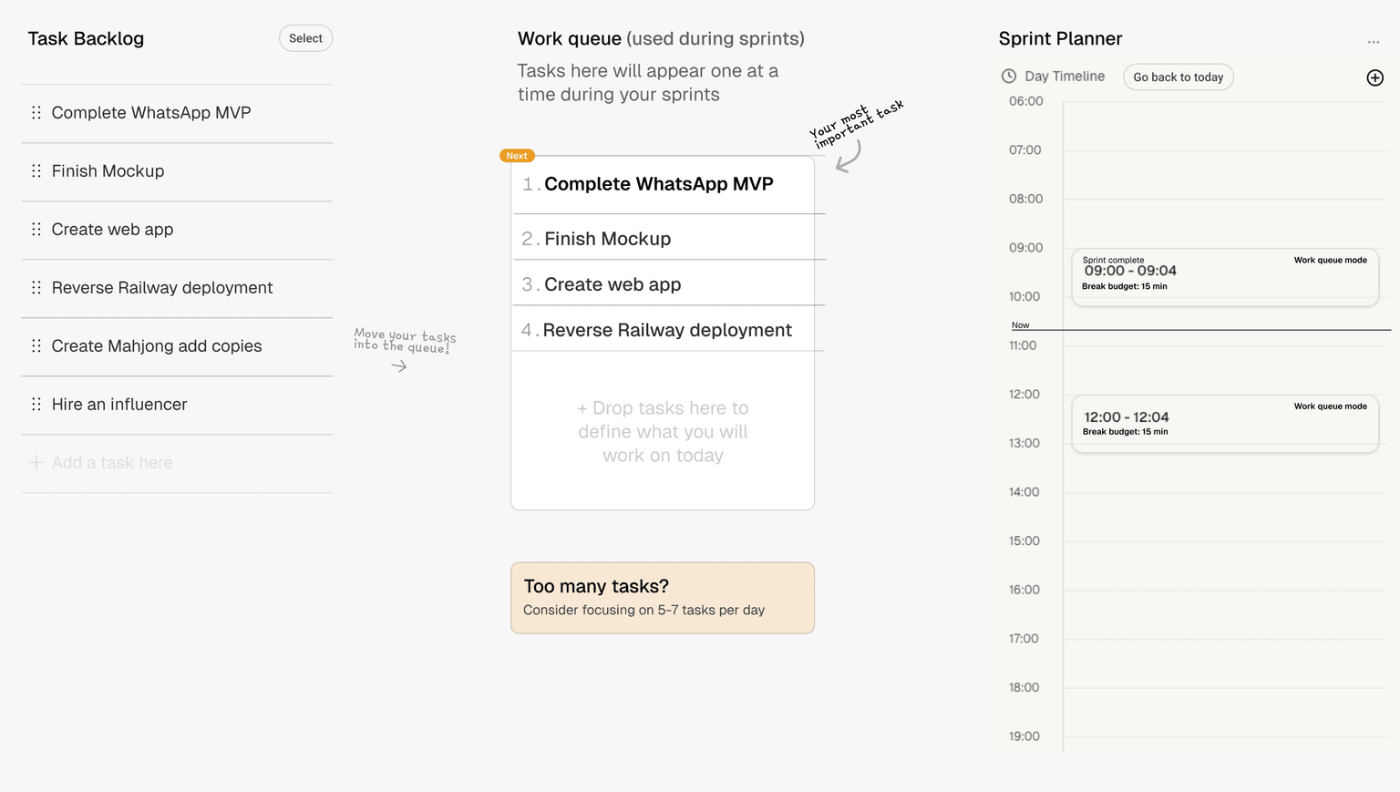 Sprintbox sprint planner - decide your tasks once
